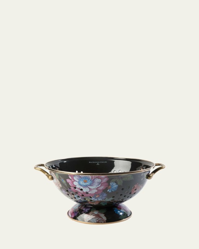 Flower Market Large Colander, Black